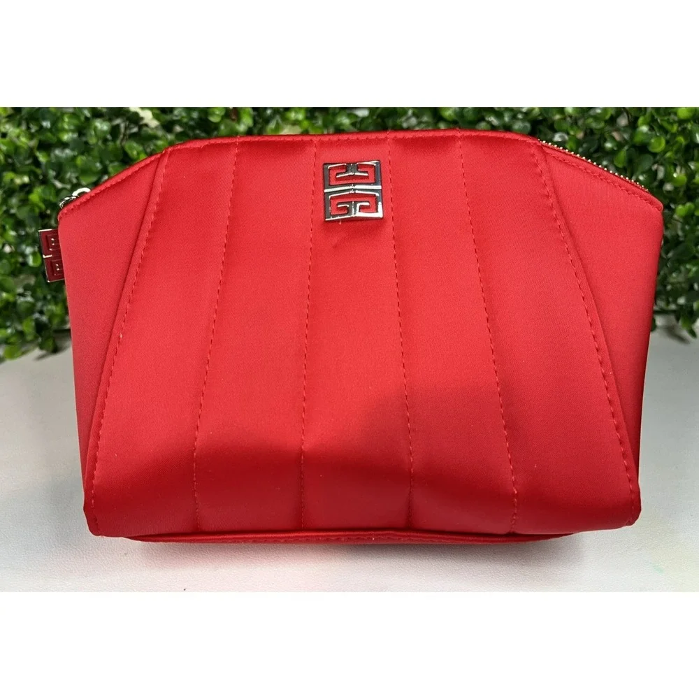 Givenchy Red Cosmetic Makeup Bag Pouch approx. 6.5